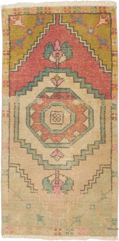 El Dokuma Vintage Halı - 44 cm x 87 cm