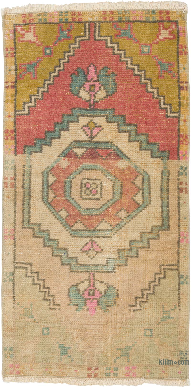 Vintage Turkish Hand-Knotted Rug - 1' 5" x 2' 10" (17" x 34") - K0086035