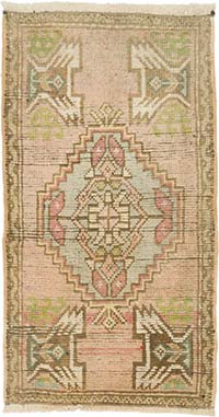 El Dokuma Vintage Halı - 52 cm x 97 cm