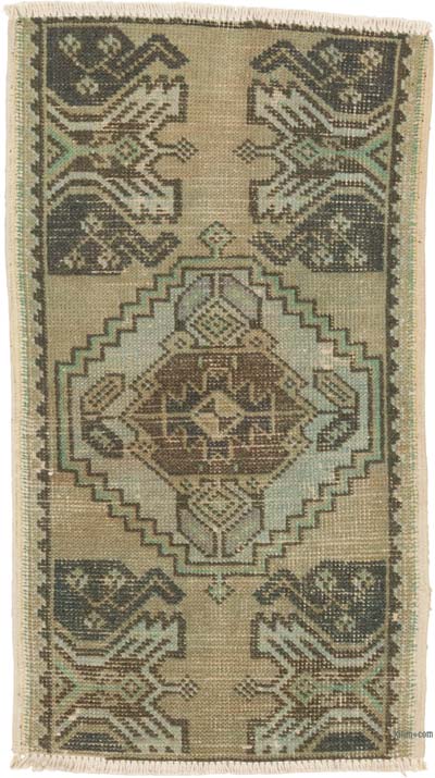 Vintage Turkish Hand-Knotted Rug - 46 cm x 83 cm