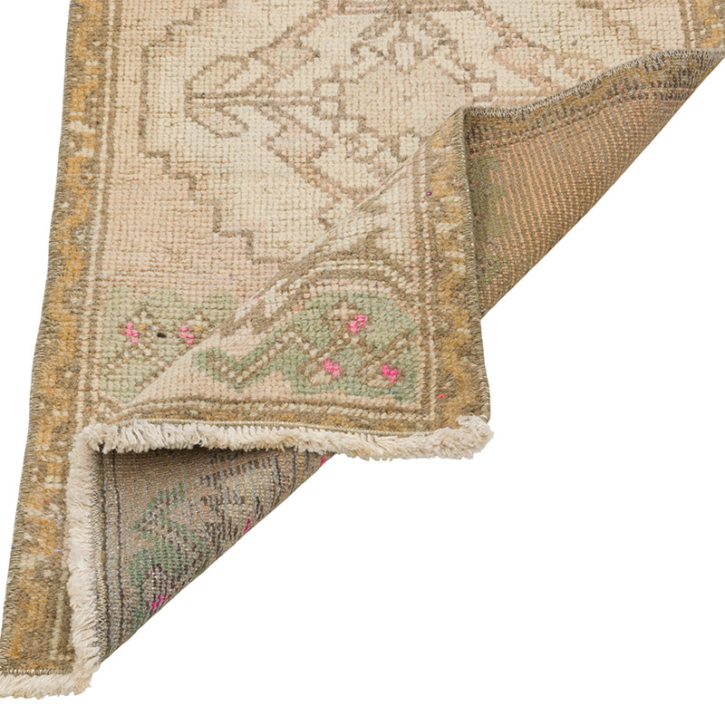 Alfombra Vintage Turca Anudada a Mano - 44 cm x 93 cm - K0086041