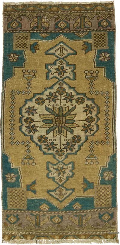 Vintage Turkish Hand-Knotted Rug - 1' 7" x 3' 2" (19" x 38")