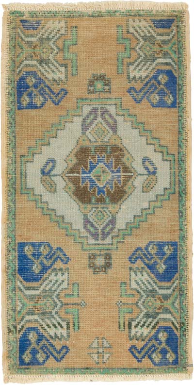Alfombra Vintage Turca Anudada a Mano - 44 cm x 87 cm