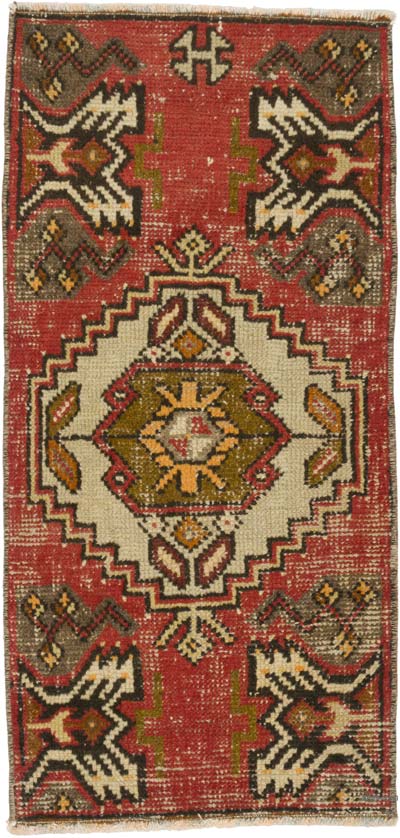 Vintage Turkish Hand-Knotted Rug - 1' 4" x 2' 7" (16" x 31")