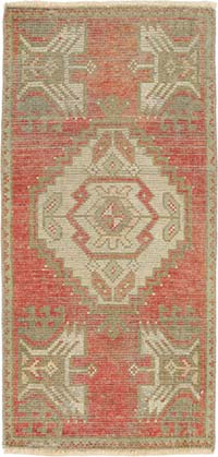 Alfombra Vintage Turca Anudada a Mano - 45 cm x 93 cm