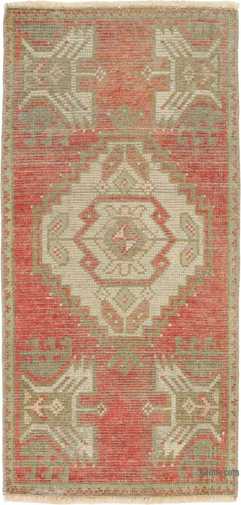 El Dokuma Vintage Halı - 45 cm x 93 cm - K0086049