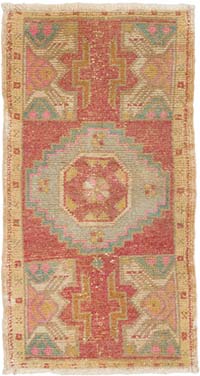 El Dokuma Vintage Halı - 49 cm x 90 cm