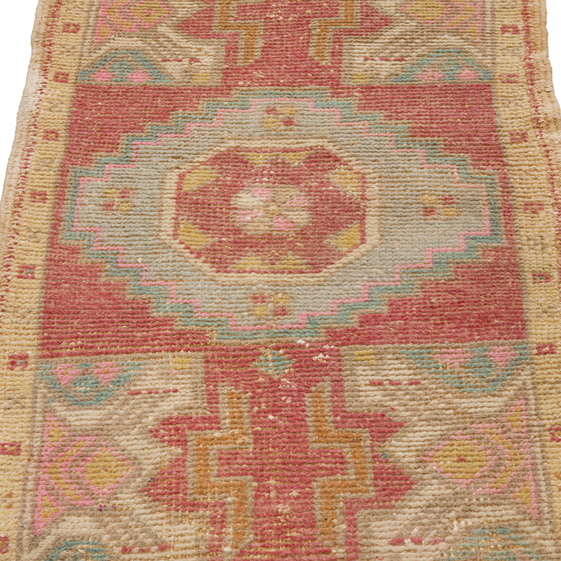 El Dokuma Vintage Halı - 49 cm x 90 cm - K0086051