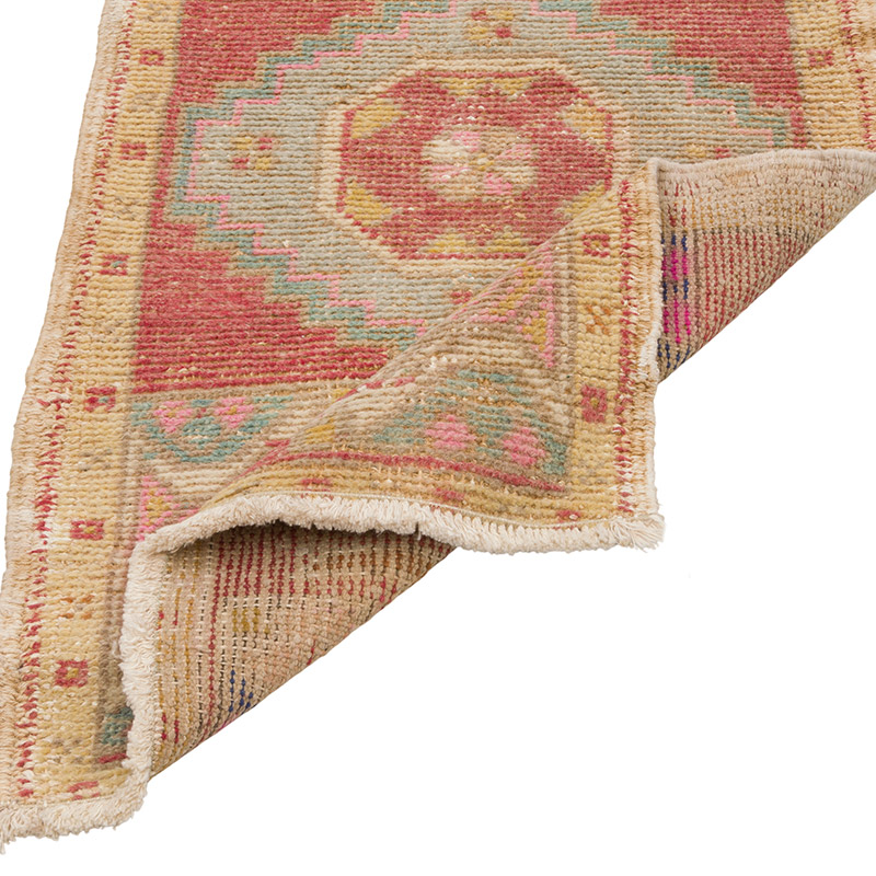 El Dokuma Vintage Halı - 49 cm x 90 cm - K0086051