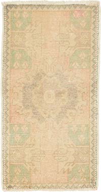 Vintage Turkish Hand-Knotted Rug - 1' 7" x 3'  (19" x 36")