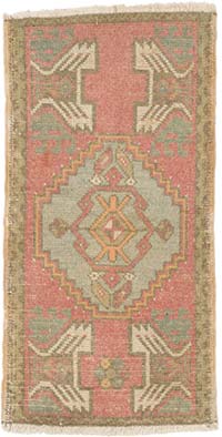 El Dokuma Vintage Halı - 46 cm x 91 cm