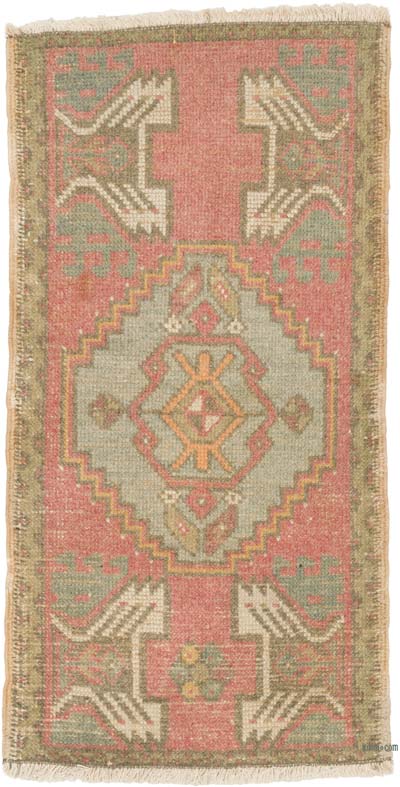 El Dokuma Vintage Halı - 46 cm x 91 cm