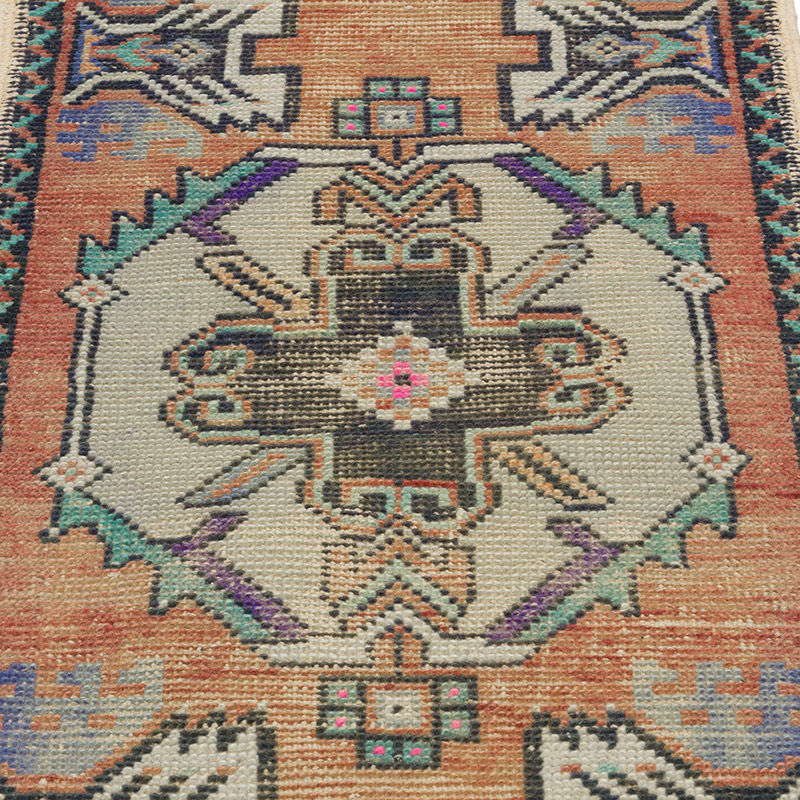El Dokuma Vintage Halı - 47 cm x 86 cm - K0086060