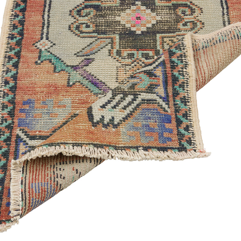 El Dokuma Vintage Halı - 47 cm x 86 cm - K0086060