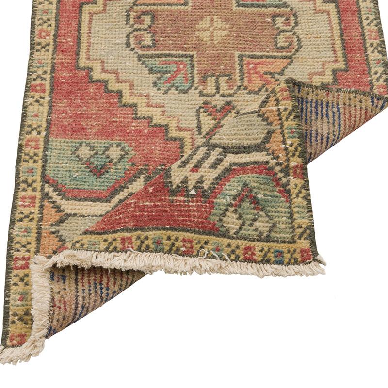 Alfombra Vintage Turca Anudada a Mano - 41 cm x 98 cm - K0086062