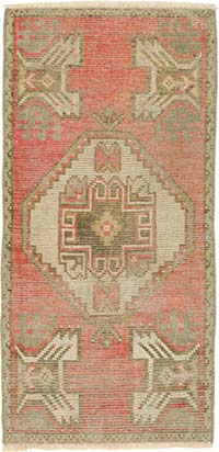 El Dokuma Vintage Halı - 47 cm x 95 cm
