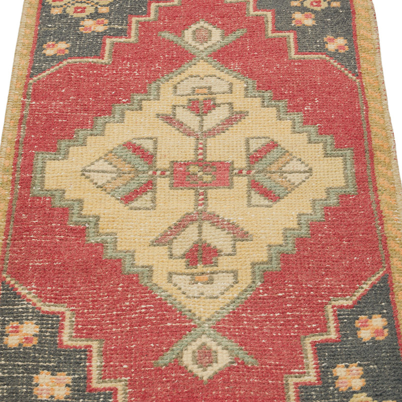 Alfombra Vintage Turca Anudada a Mano - 46 cm x 96 cm - K0086064