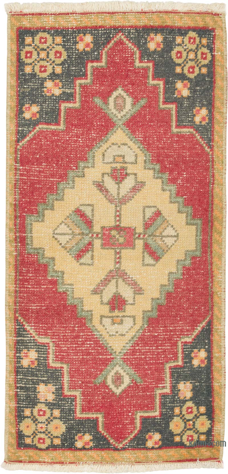 Alfombra Vintage Turca Anudada a Mano - 46 cm x 96 cm - K0086064