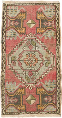 El Dokuma Vintage Halı - 51 cm x 94 cm