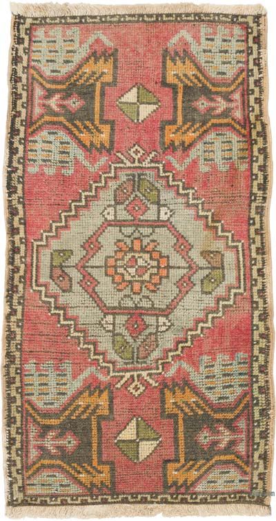 Alfombra Vintage Turca Anudada a Mano - 51 cm x 94 cm