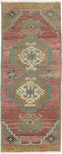 El Dokuma Vintage Halı - 38 cm x 92 cm