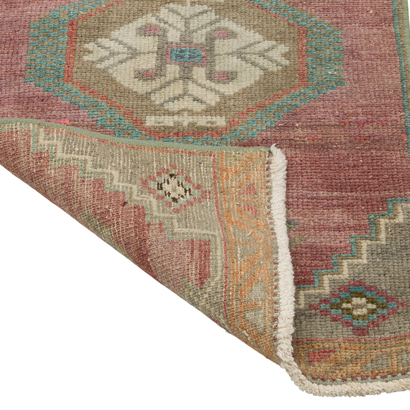 Vintage Turkish Hand-Knotted Rug - 1' 3" x 3'  (15" x 36") - K0086066