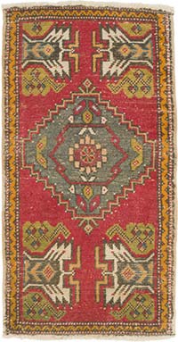 Alfombra Vintage Turca Anudada a Mano - 52 cm x 97 cm