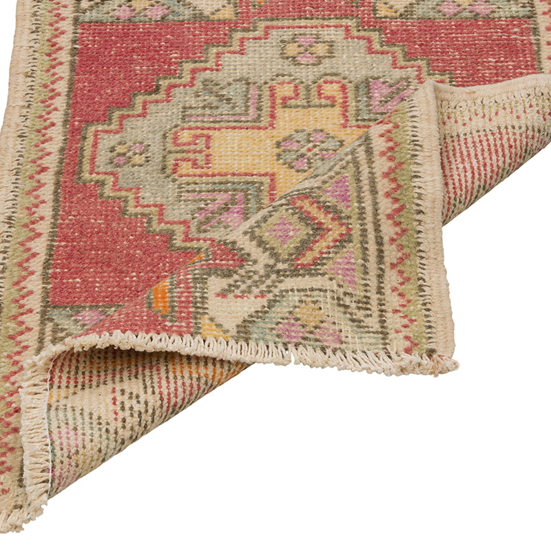 Alfombra Vintage Turca Anudada a Mano - 52 cm x 85 cm - K0086071