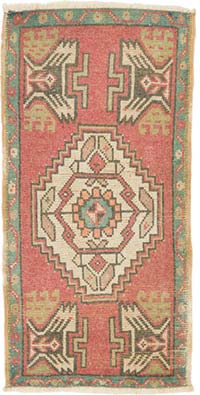 El Dokuma Vintage Halı - 48 cm x 98 cm