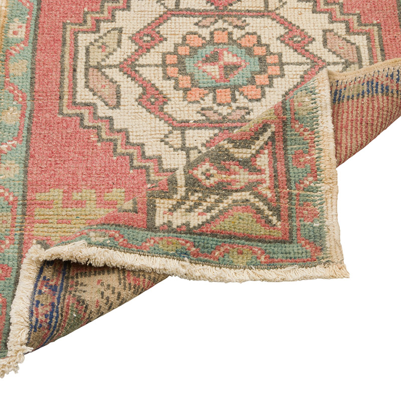Alfombra Vintage Turca Anudada a Mano - 48 cm x 98 cm - K0086072