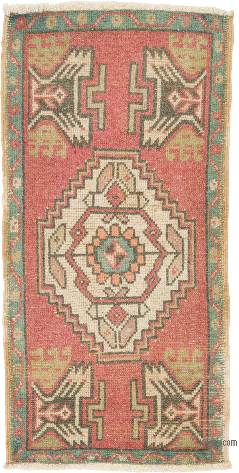 Alfombra Vintage Turca Anudada a Mano - 48 cm x 98 cm - K0086072