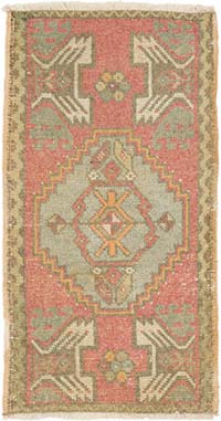 El Dokuma Vintage Halı - 48 cm x 90 cm