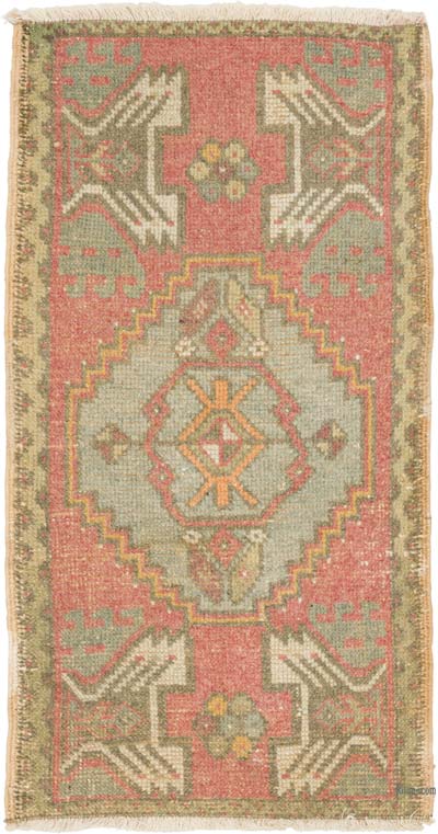 Alfombra Vintage Turca Anudada a Mano - 48 cm x 90 cm