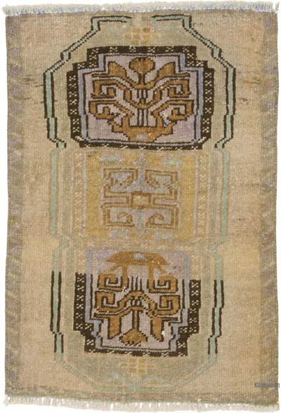 Alfombra Vintage Turca Anudada a Mano - 46 cm x 68 cm