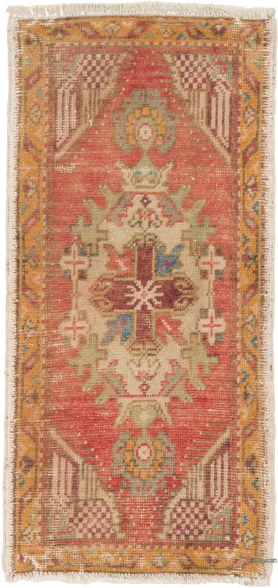 El Dokuma Vintage Halı - 45 cm x 95 cm
