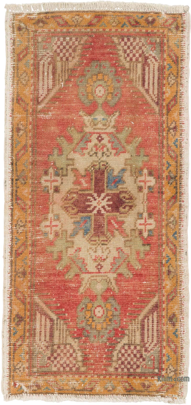 El Dokuma Vintage Halı - 45 cm x 95 cm - K0086078