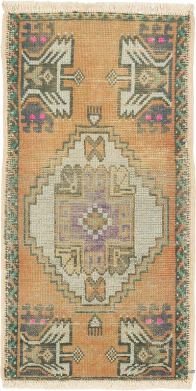 Vintage Turkish Hand-Knotted Rug - 1' 6" x 2' 10" (18" x 34")