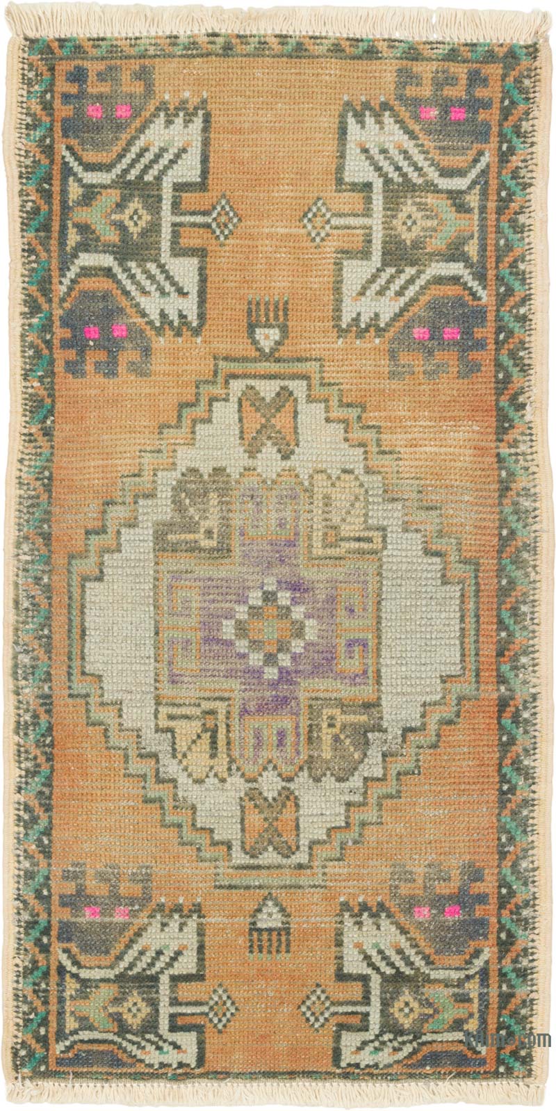 Vintage Turkish Hand-Knotted Rug - 1' 6" x 2' 10" (18" x 34") - K0086079