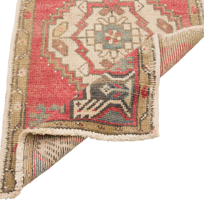 Vintage Turkish Hand-Knotted Rug - 1' 7" x 3' 1" (19" x 37") - K0086082