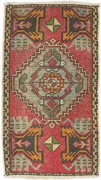 El Dokuma Vintage Halı - 53 cm x 93 cm