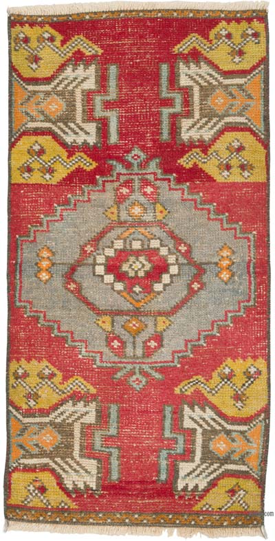 El Dokuma Vintage Halı - 45 cm x 90 cm