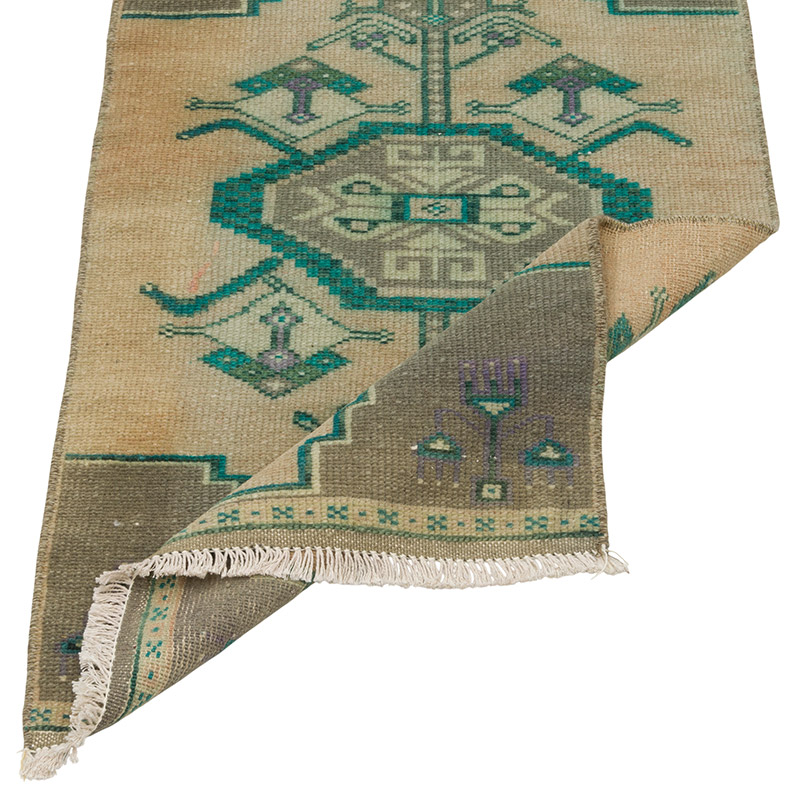 El Dokuma Vintage Halı - 44 cm x 78 cm - K0086089