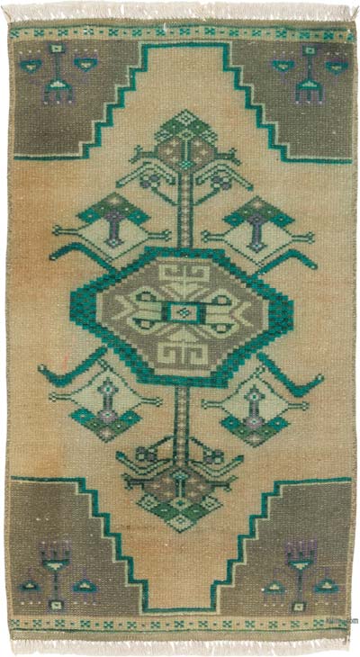 Alfombra Vintage Turca Anudada a Mano - 44 cm x 78 cm