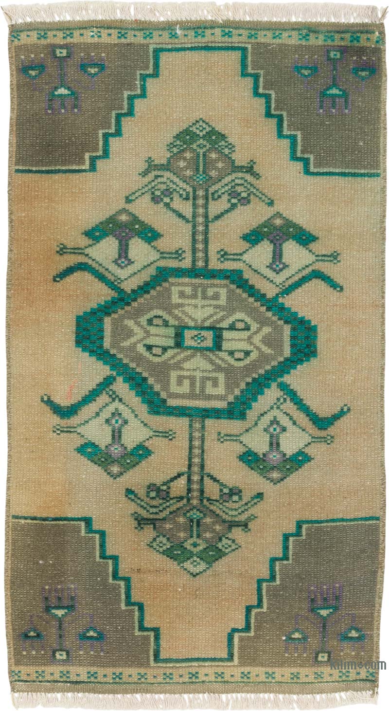 El Dokuma Vintage Halı - 44 cm x 78 cm - K0086089
