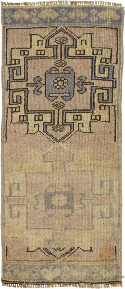Vintage Turkish Hand-Knotted Rug - 1' 3" x 2' 11" (15" x 35")
