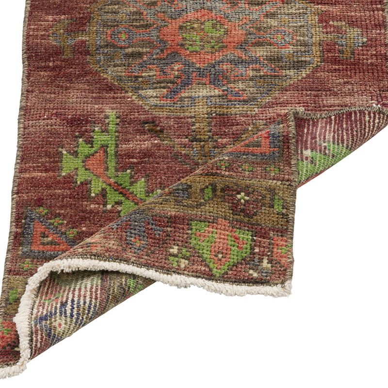 Alfombra Vintage Turca Anudada a Mano - 38 cm x 98 cm - K0086100