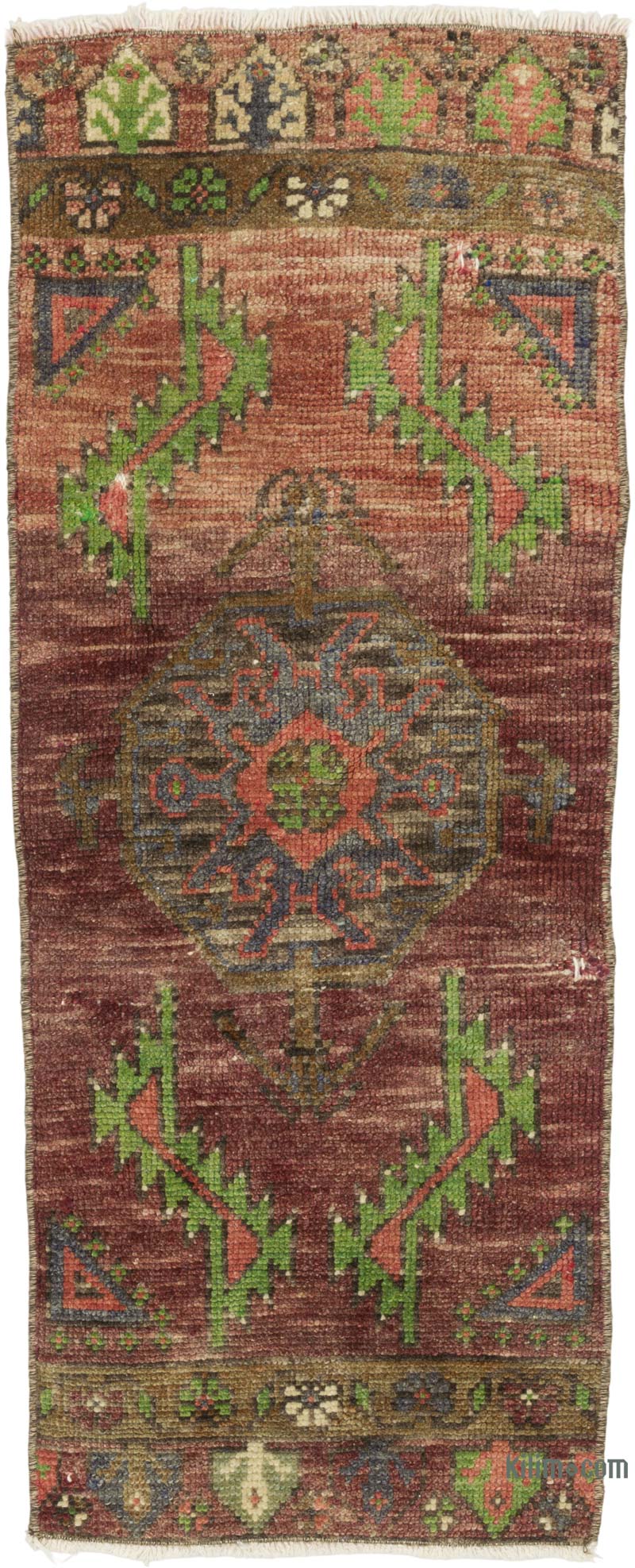 Alfombra Vintage Turca Anudada a Mano - 38 cm x 98 cm - K0086100