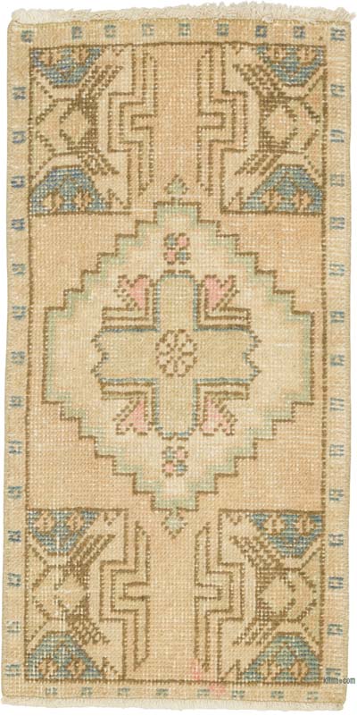 Alfombra Vintage Turca Anudada a Mano - 43 cm x 85 cm