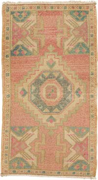 El Dokuma Vintage Halı - 48 cm x 85 cm