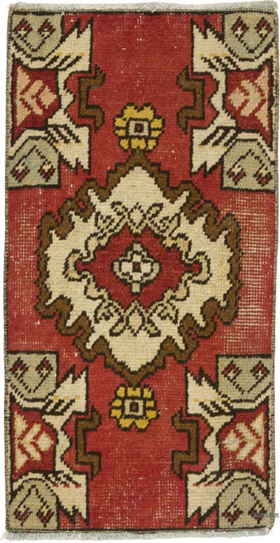 Alfombra Vintage Turca Anudada a Mano - 44 cm x 84 cm